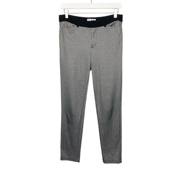 Elle Black White Houndstooth Mid-Rise Curvy Skinny Leg Pants Trousers - Picture 1 of 6